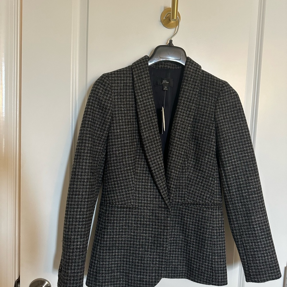 Crew houndstooth blazer